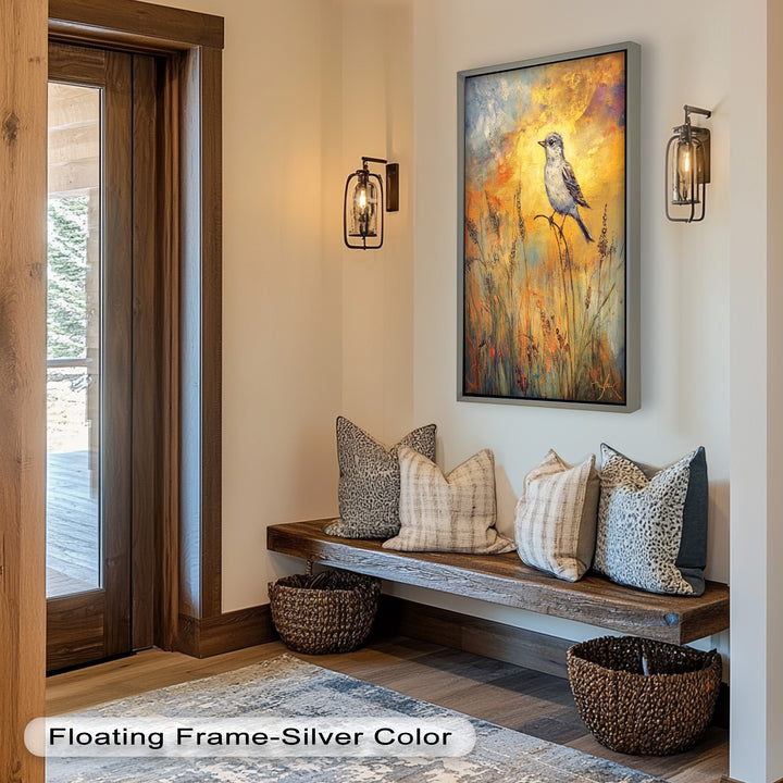 Twilight Songbird – Expressive Bird Oil Painting