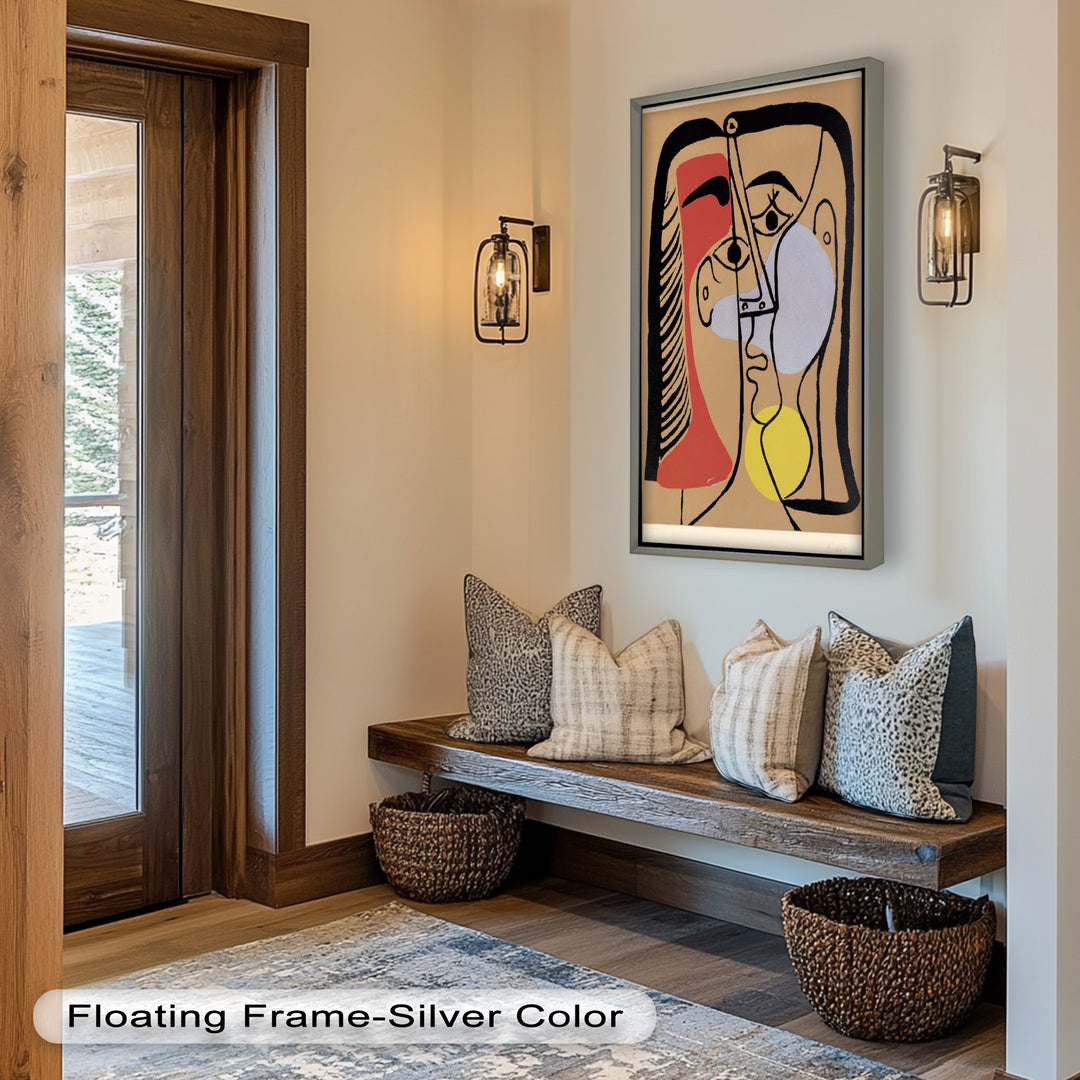Fragmented Gaze – Minimalist Cubist Portrait Picasso Oil Painting
