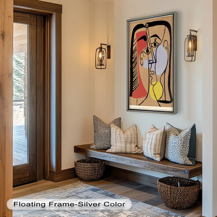 Fragmented Gaze – Minimalist Cubist Portrait Picasso Oil Painting