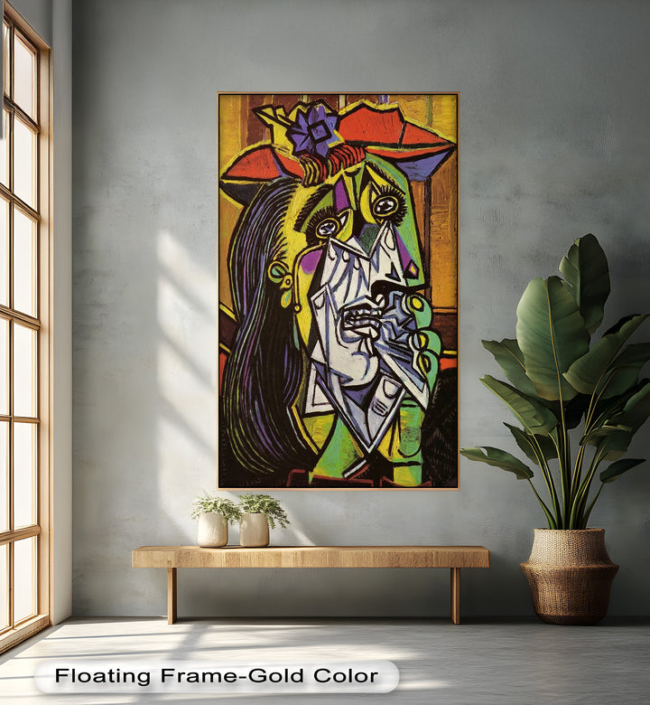 Woman Weeping in Red Hat – Emotional Cubist Expression Picasso Oil Painting