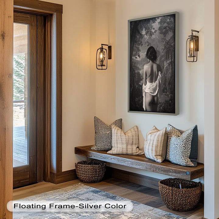 Silent Reverie – Classical Nude in Monochrome Oil Painting