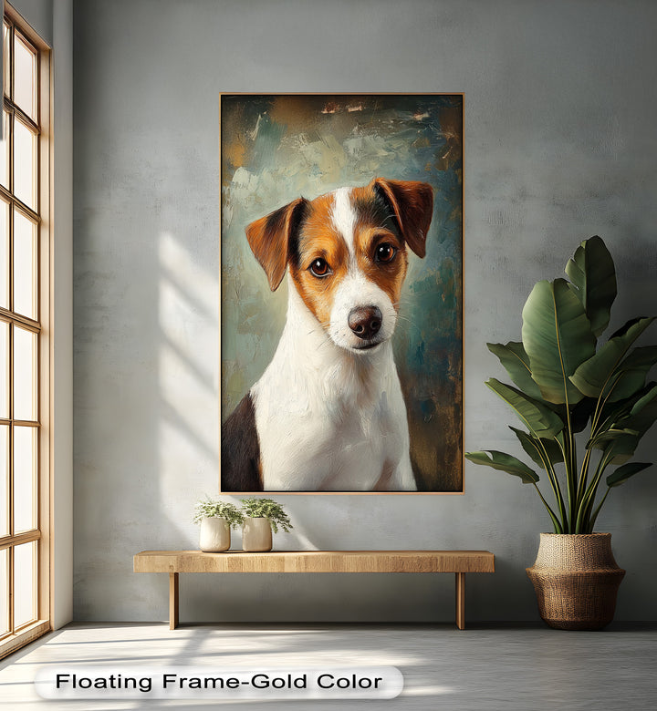 Jack Russell Portrait mit seelenvollem Blick - Tierölgemälde