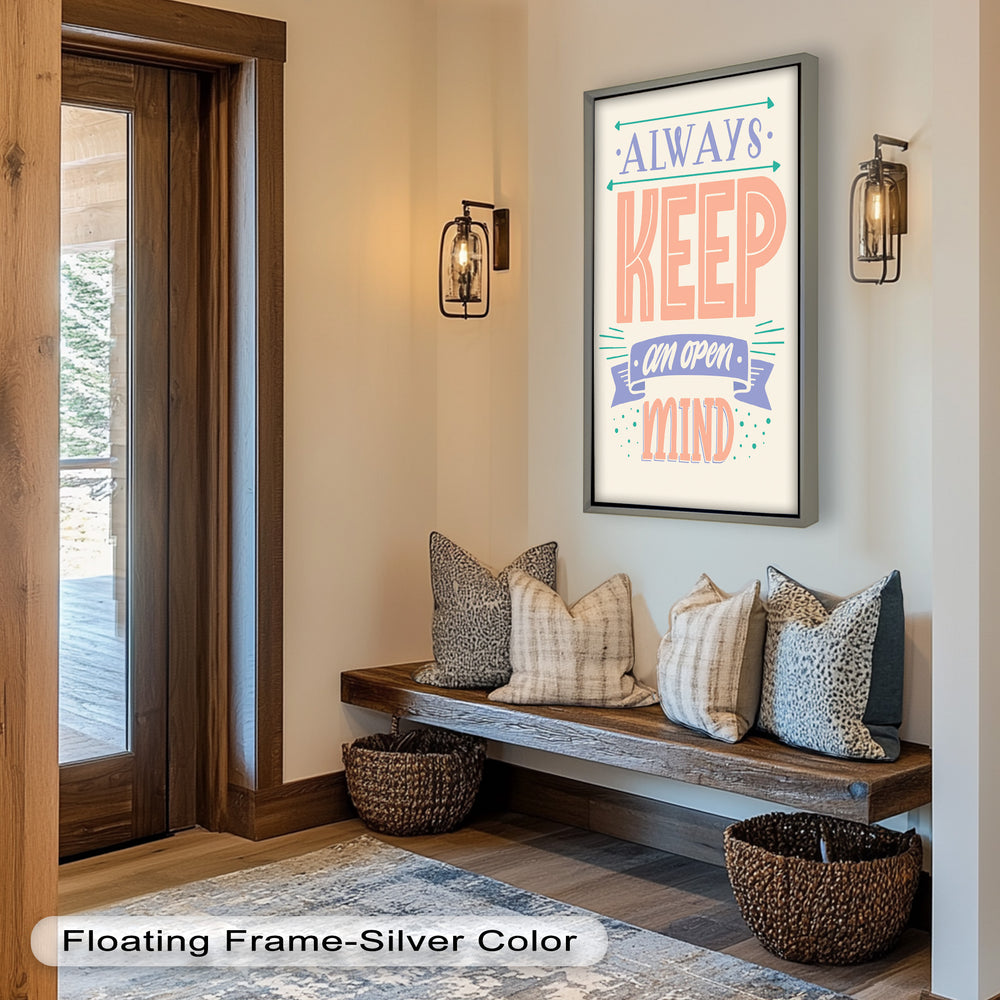 Colorful Motivational Oil Painting – Positive Quote Wall Art for Creative Spaces
