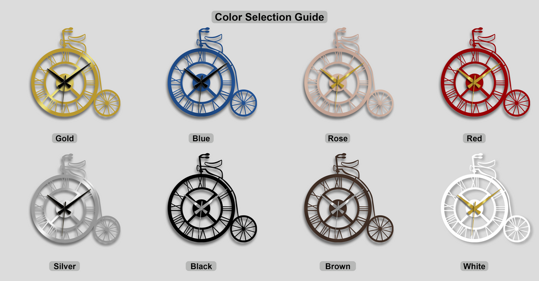 Vintage Bicycle Metal Wall Clock