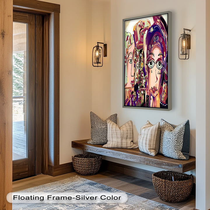 Whispers in Color – Dual Faces with Expressive Eyes Picasso Oil Painting