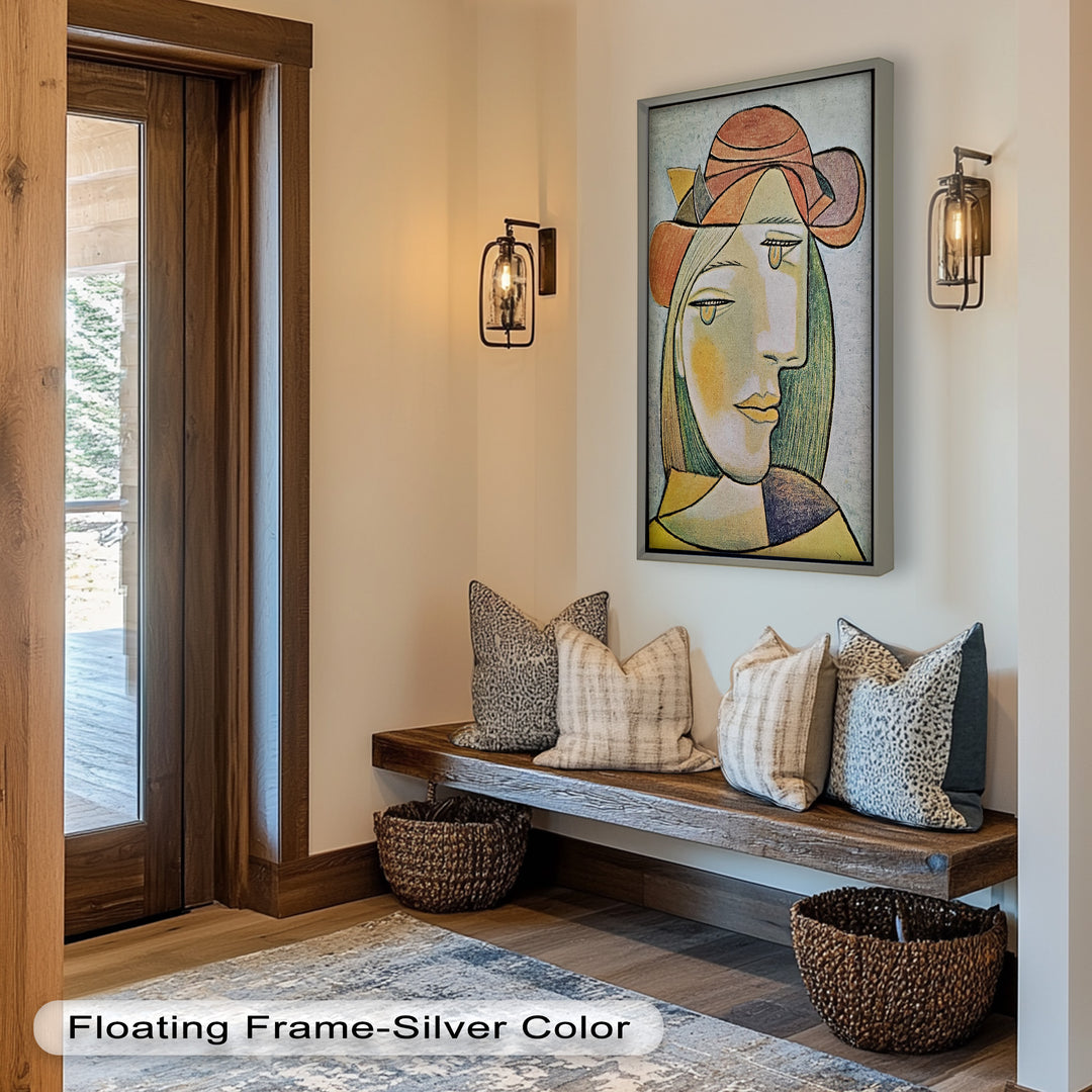 Soft Gaze of Solitude – Abstract Female Portrait Picasso Oil Painting