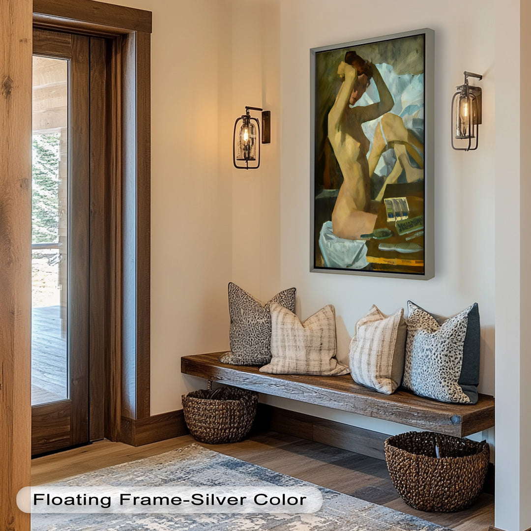 Muted Reverie – Figurative Nude Oil Painting in Earth Tones