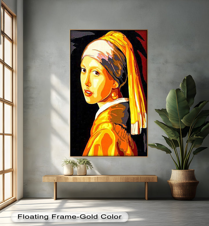 Modern Rendition of Girl with a Pearl Earring - Renaissance Oil Painting