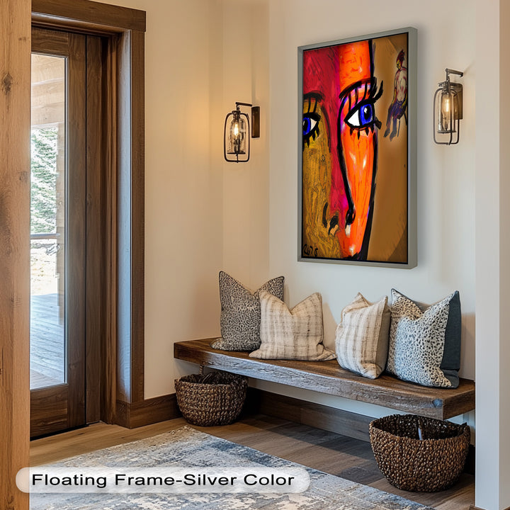 Vivid Gaze – Abstract Expressionist Portrait Oil Painting