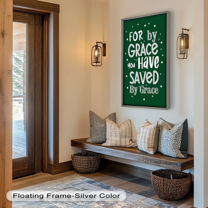 Saved by Grace – Christian Bible Verse Oil Painting