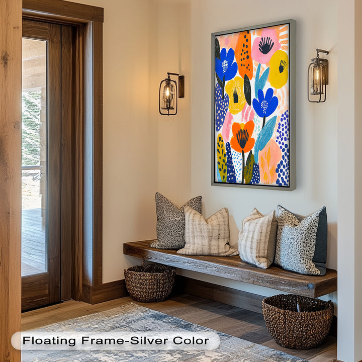 Bold Blooms in Boho Garden – Fauvist Floral Oil Painting