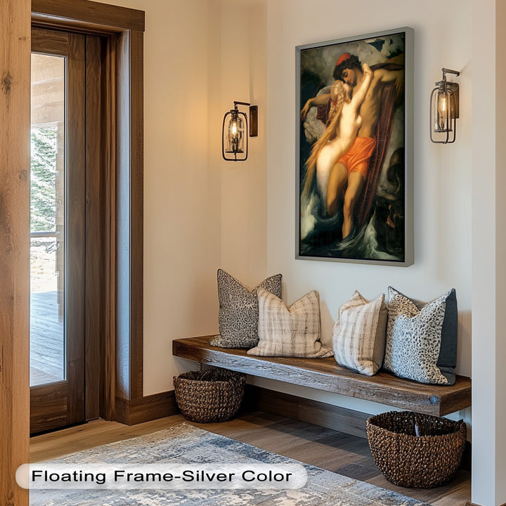 The Embrace of the Sea – Romantic Mythological Nude Oil Painting