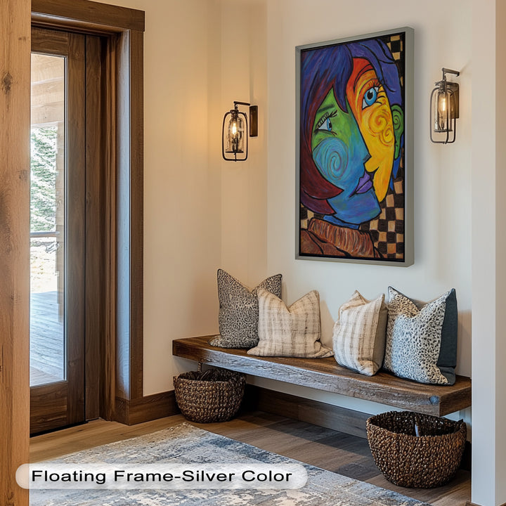 Dual Emotions – Vibrant Abstract Portrait Picasso Oil Painting