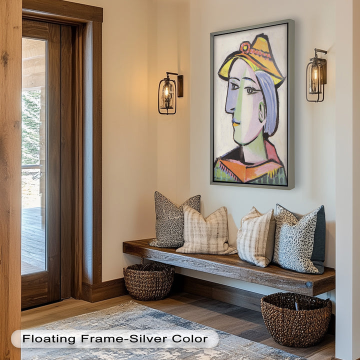 Tranquil Gaze – Picasso-Inspired Side Profile Oil Painting