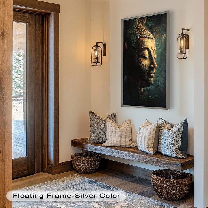 Buddha Face Wall Art – Religious Oil Painting