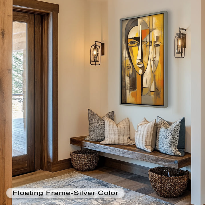 Amber Contours – Abstract Portrait Series in Picasso Oil Painting