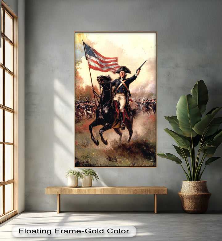 Charge of Freedom – Revolutionary Commander Oil Painting