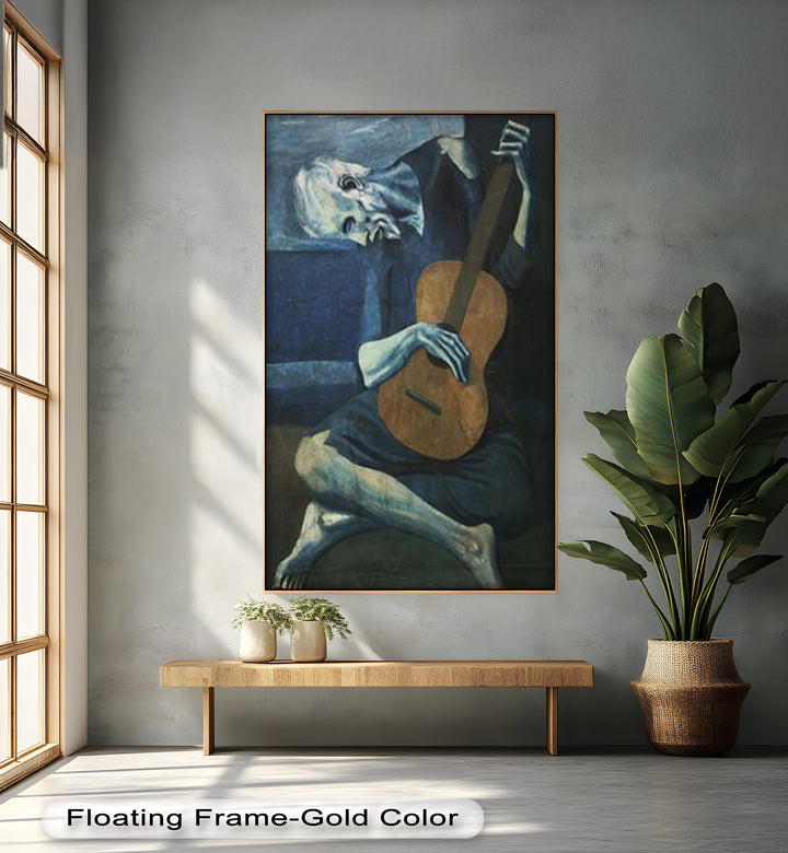 The Old Guitarist – Blue Period Melancholy Oil Painting