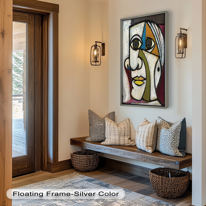 Bold Gaze – Geometric Abstract Portrait Picasso Oil Painting