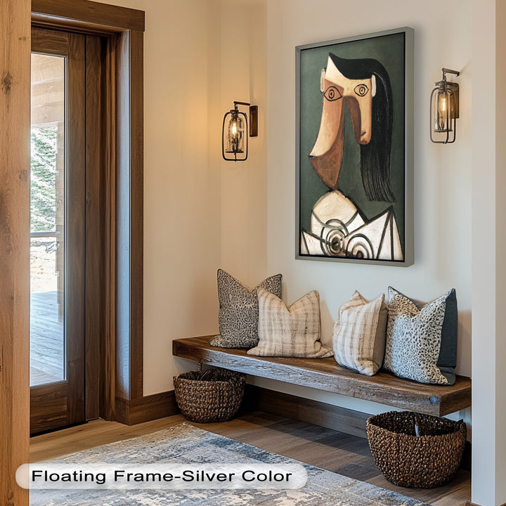 Serene Abstraction – Cubist Female Portrait Oil Painting