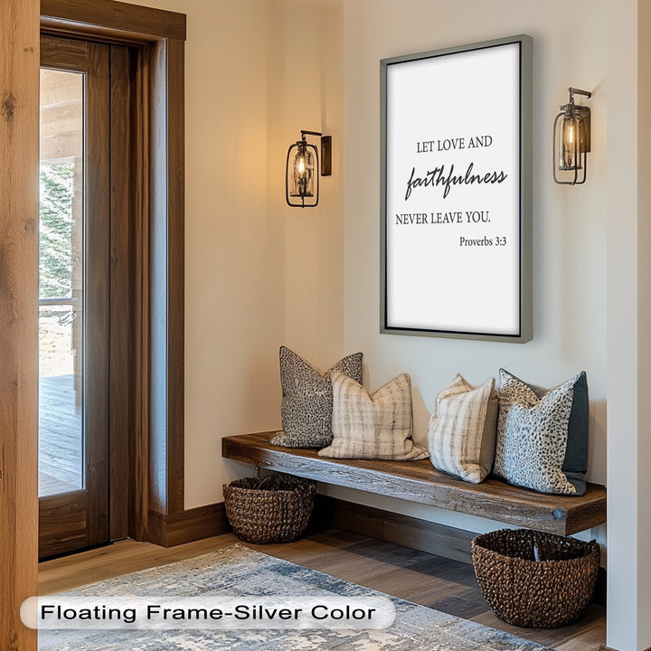 Let Love and Faithfulness – Bible Verse Oil Painting