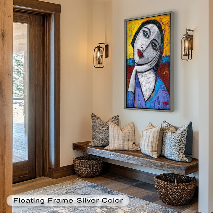 Quiet Reflection – Textured Modern Portrait Picasso Oil Painting