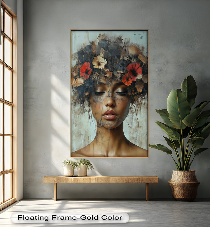 Autumn Reverie – Ethereal Boho Flower Oil Painting