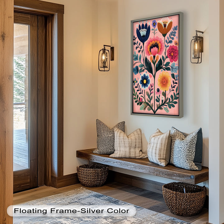 Blossom Carnival – Whimsical Boho Flower Oil Painting