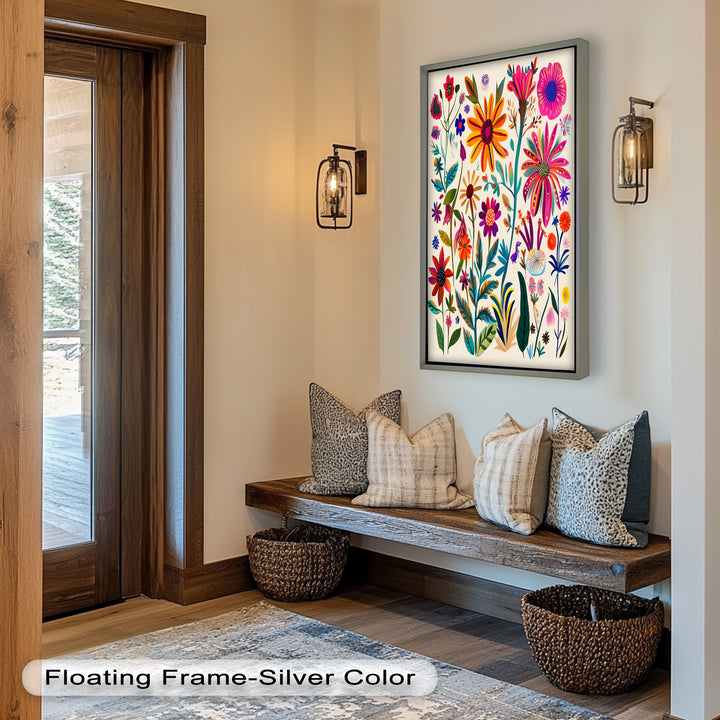 Wild Bloom Symphony – Vibrant Botanical Oil Painting