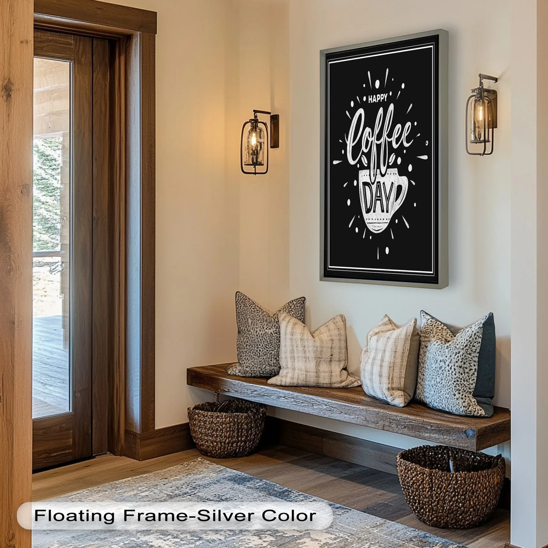 Happy Coffee Day – Fun Typography Oil Painting - MyPhotoStation
