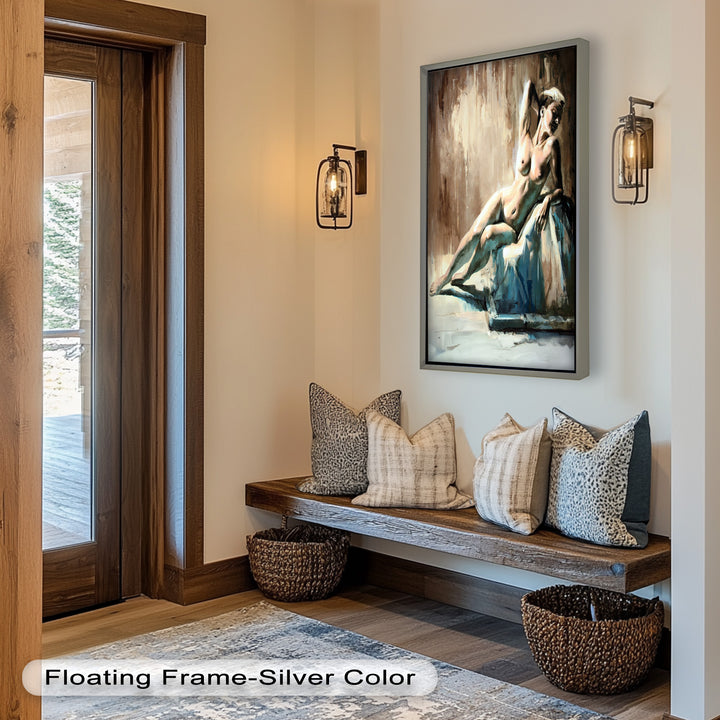 Echoes of Light – Modern Reclining Nude Oil Painting