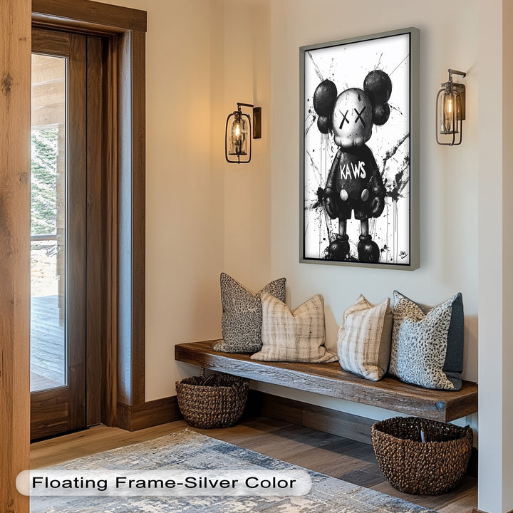 Black & White Figure – KAWS Graffiti Oil Painting