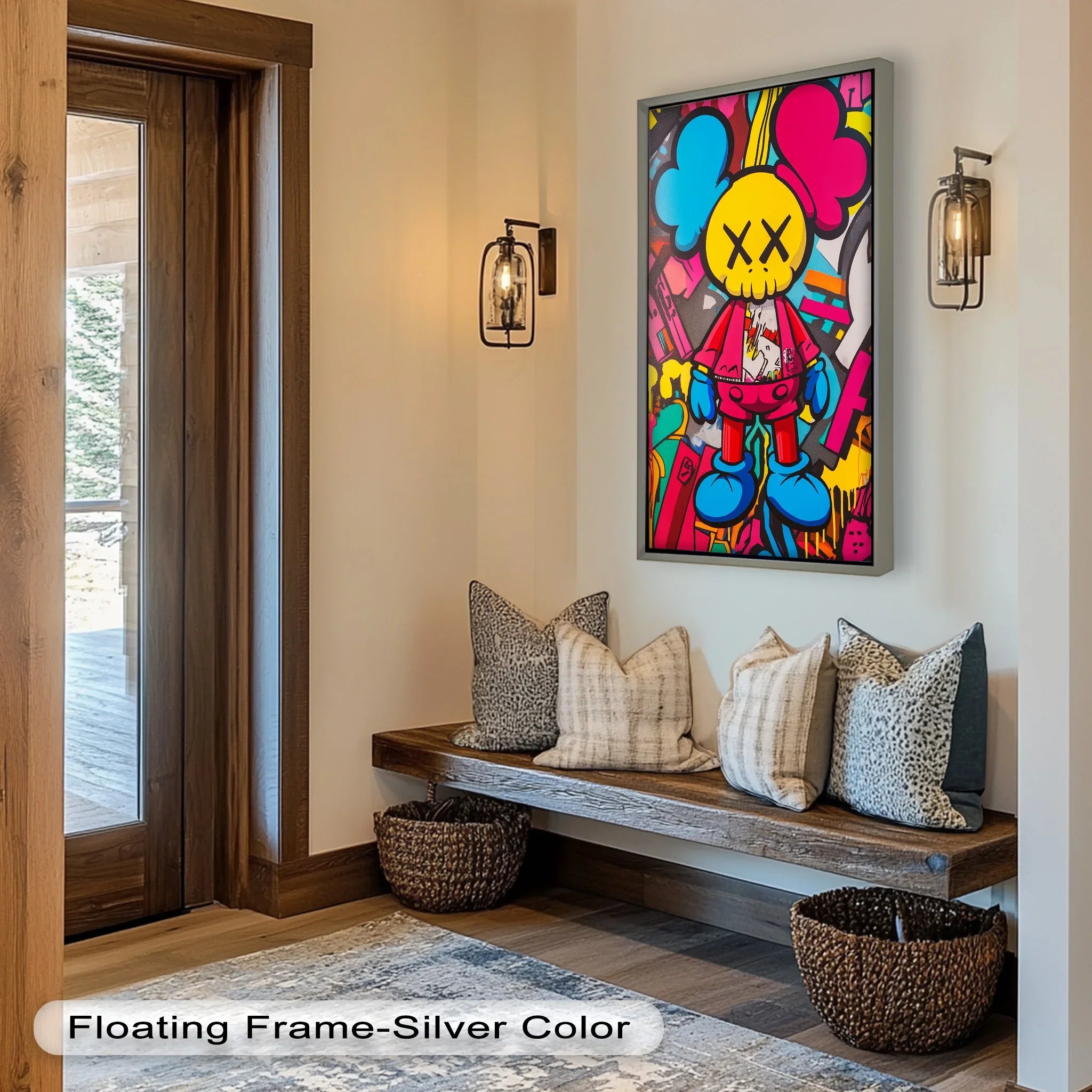 Neon Rebellion – KAWS Graffiti Oil Painting – MyPhotoStation