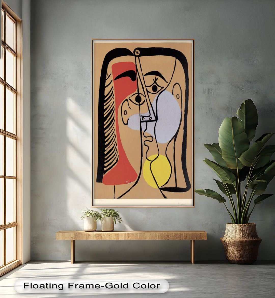 Geometric Gaze – Abstract Dual-Faced Portrait Picasso Oil Painting