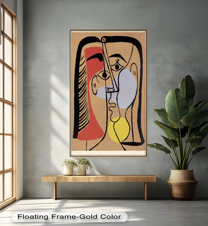 Geometric Gaze – Abstract Dual-Faced Portrait Picasso Oil Painting