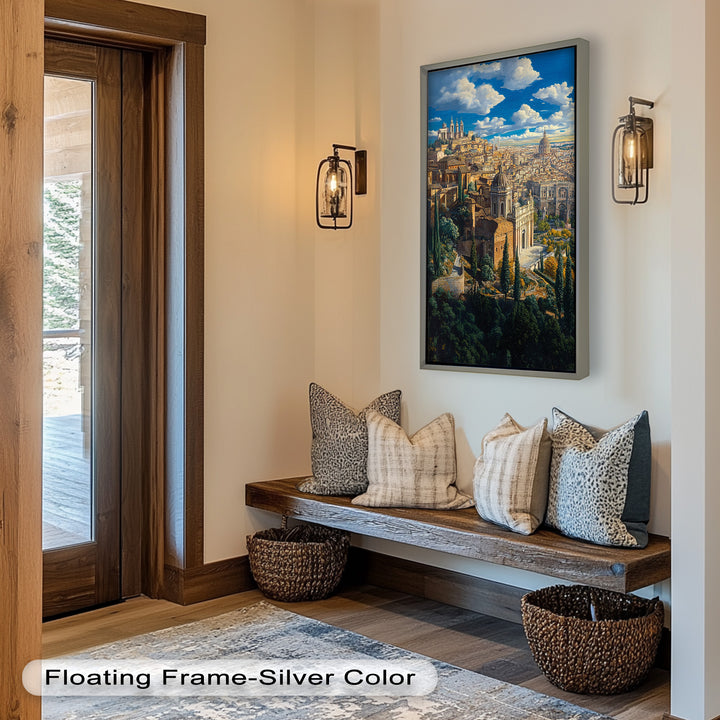 Sunlit Heights of Rome – Classical Cityscape Renaissance Oil Painting