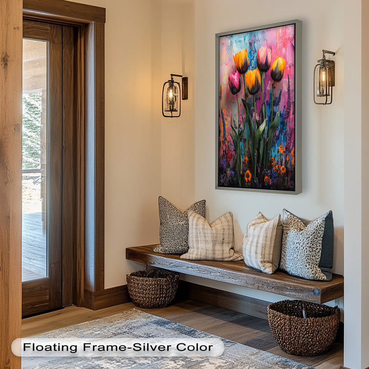 Colorful Tulip Garden - Flower Oil Painting