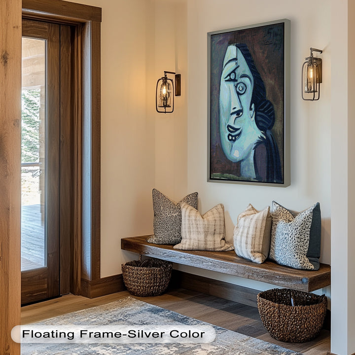 Twilight Reflections – Blue Cubist Woman Picasso Oil Painting