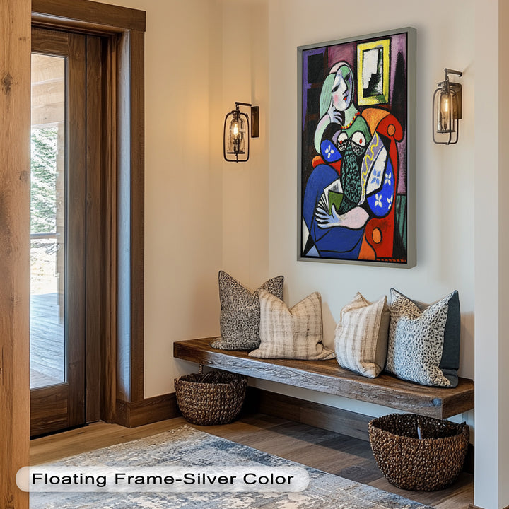 Woman with a Book – Cubist Interior Portrait Picasso Oil Painting
