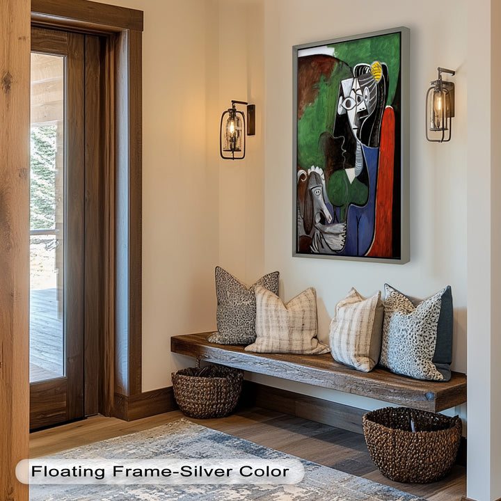 Lady with Poodle – Surreal Cubist Portrait Picasso Oil Painting