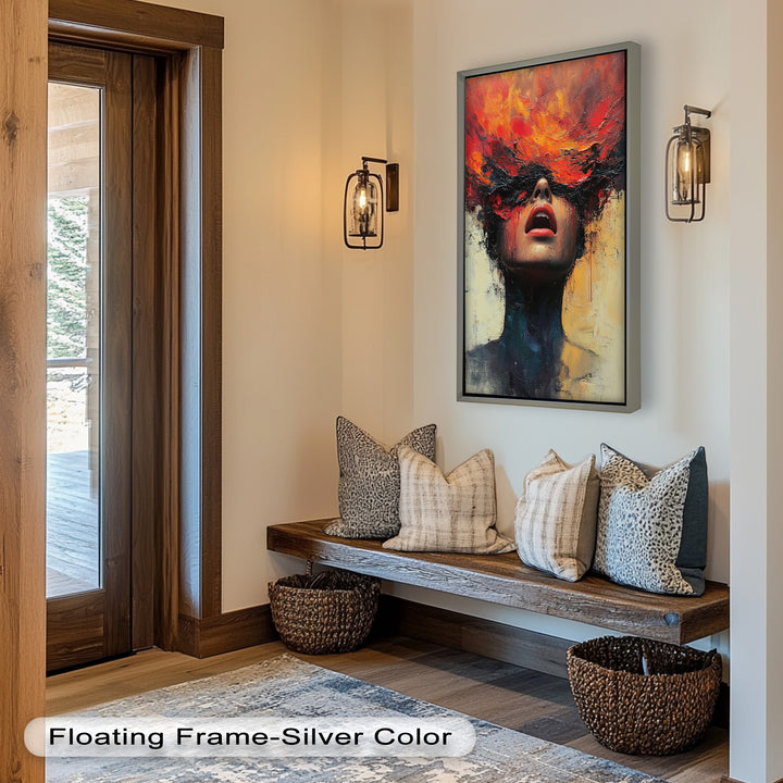 Inferno Within – Fiery Emotional Expression Abstract Oil Painting