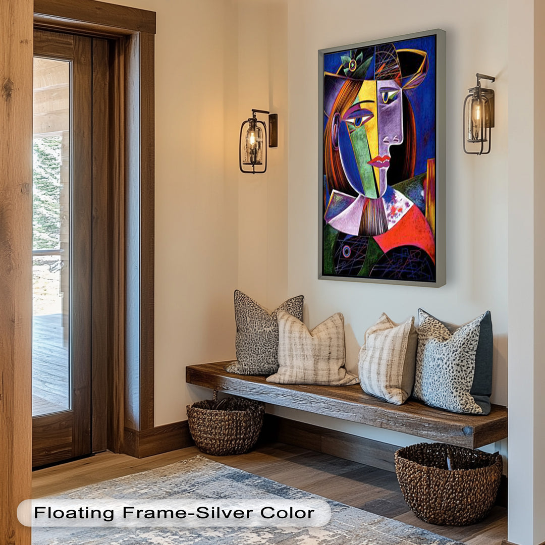 Vibrant Woman with a Flower Hat – Picasso Oil Painting