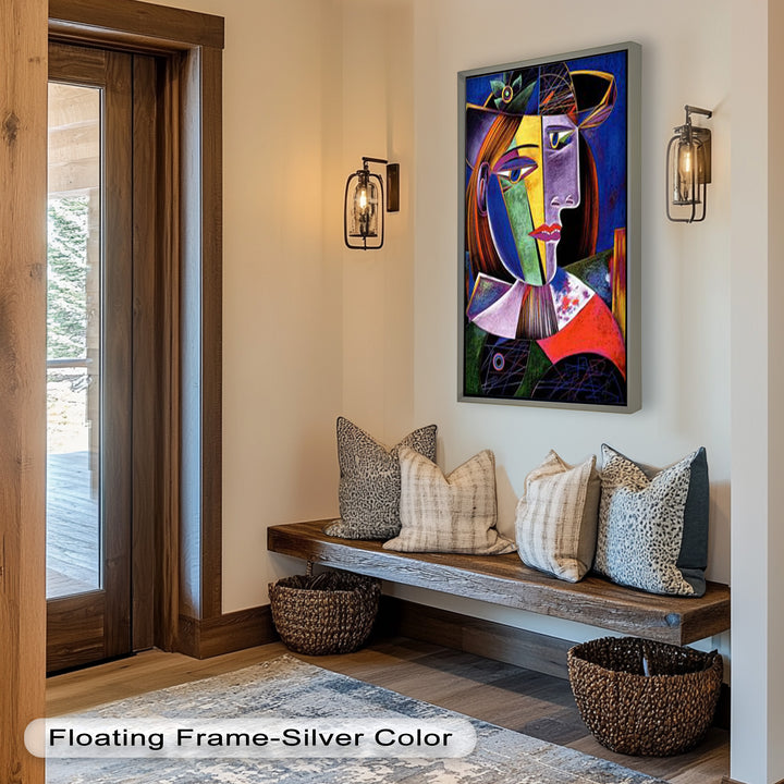 Vibrant Woman with a Flower Hat – Picasso Oil Painting