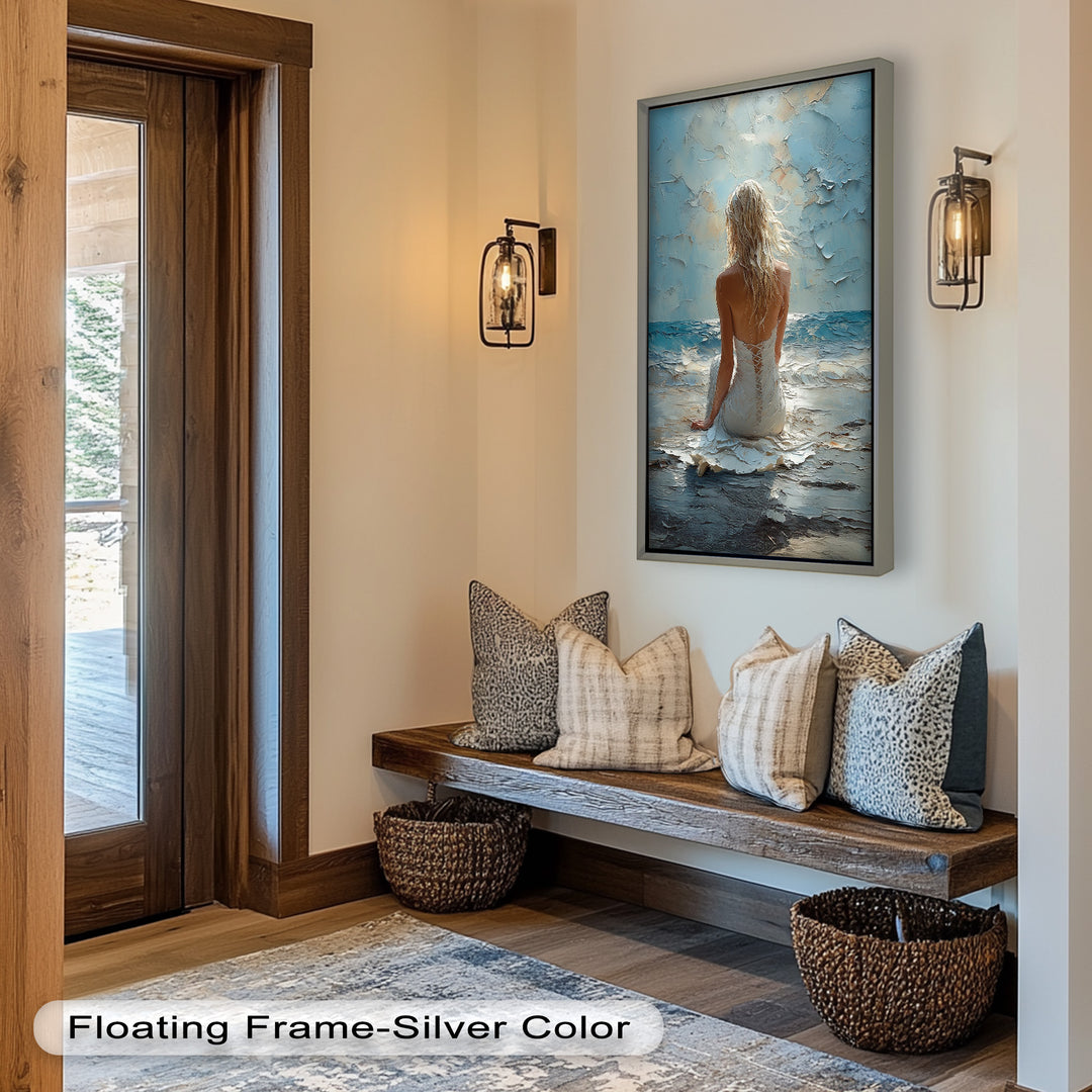 Whispers of the Tide – Serene Ocean Abstract Oil Painting
