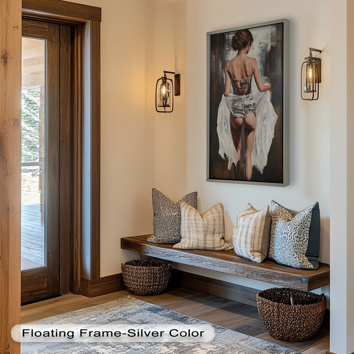 Soft Steps in Lace – Romantic Figurative Nude Oil Painting