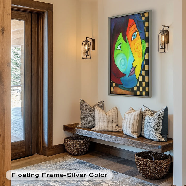 Colorful Duality – Surreal Portrait Fusion in Picasso Oil Painting