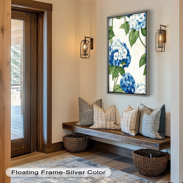 Blue and White Blooming - Flower Oil Painting