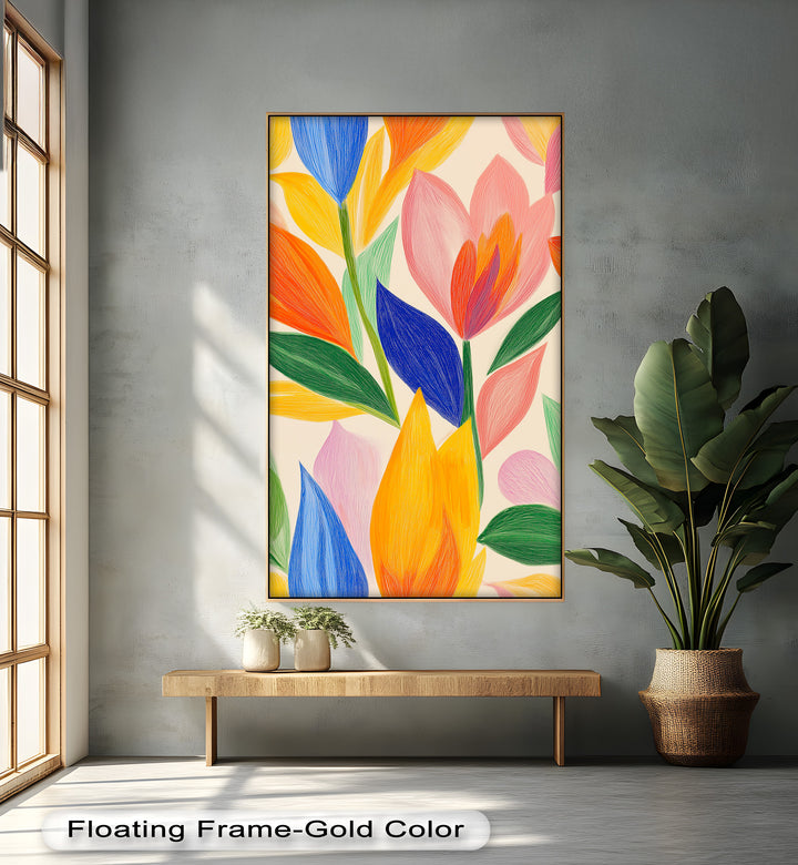 Whimsical Garden – Abstract Botanical Oil Painting