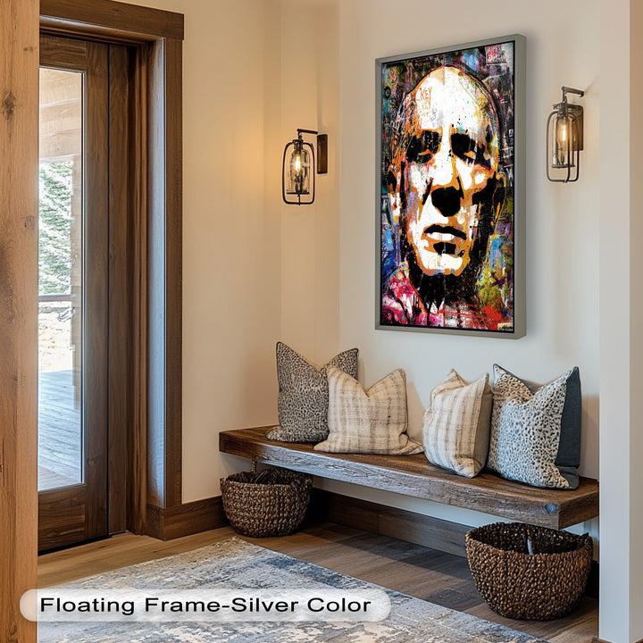Abstract Urban Face Portrait Wall Art – Pop Art Oil Painting