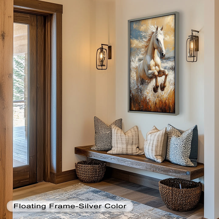 Spirit of the Wind – White Horse Oil Painting